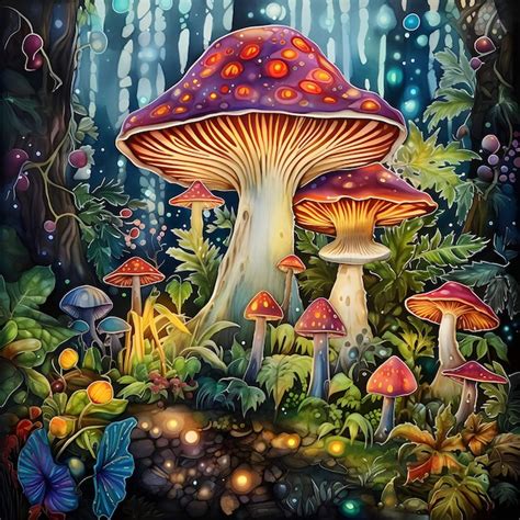 Premium AI Image | Magical watercolor mushroom wallpaper background ai ...