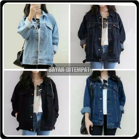 Jual Jaket Jeans Denim Wanita Jumbo Jaket Levi Cewek Oversize Premium