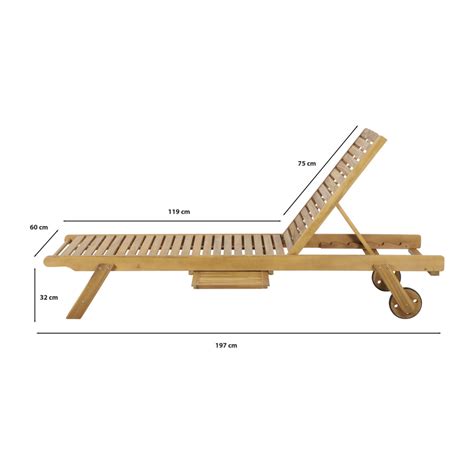 Chaise Longue En Bois D Acacia ONS Drawer