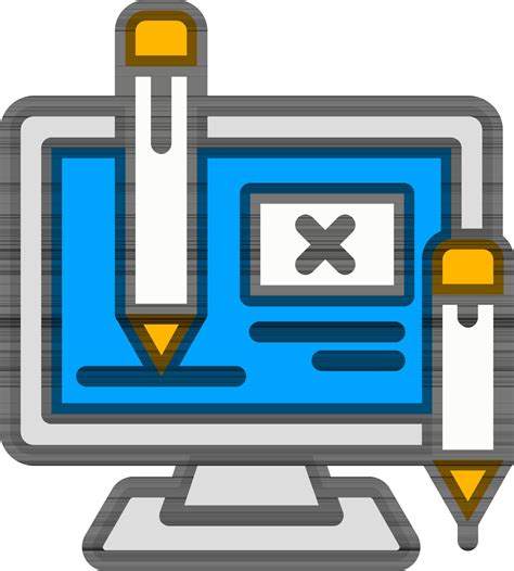 vector illustration  pencil tool  computer screen  vector