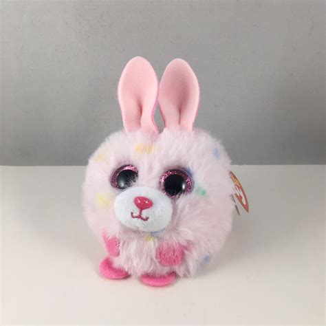 Ty Puffies Beanie Balls Strawberry 2024 Easter Bunny Rabbit 4 Inch