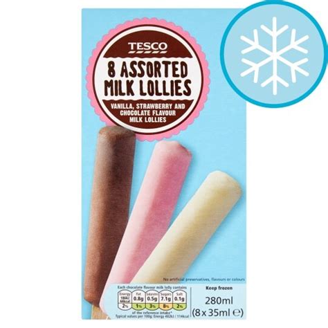 Tesco Milk Lollies 8 Pack 35ml Tesco Groceries