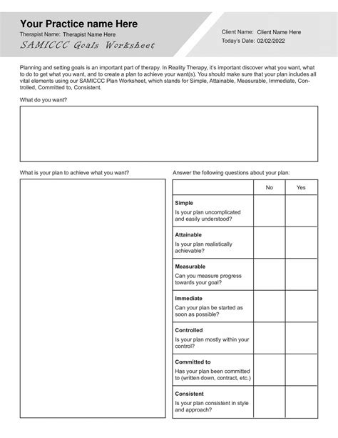 Reality Therapy Worksheets Bundle Pdf Templates