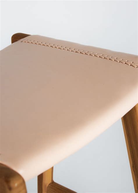 LOFT Leather Plait Barstool Nude Casa Noosa