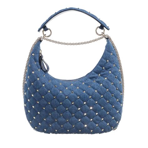 Valentino Garavani Rockstud Spike Hobo Bag Light Denim Sac Hobo