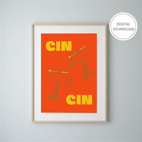 Cin Cin Cocktail Poster, Printable Wall Art - Etsy