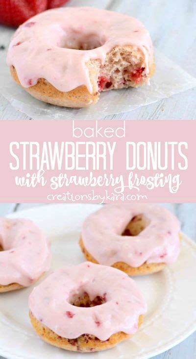 Baked Strawberry Donuts With Strawberry Frosting Creations By Kara