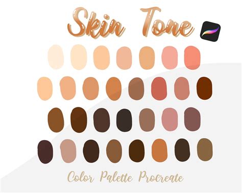 Paleta De Colores De Procreaci N De Tono De Piel Descarga Etsy Espa A