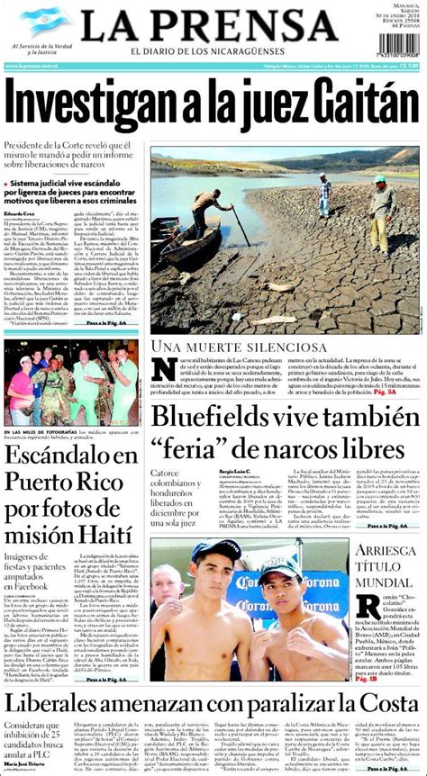 Periódico La Prensa Nicaragua Periódicos De Nicaragua Edición De Sábado 30 De Enero De 2010