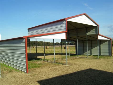 Metal Barn Structure Boxed Eave Roof W X L X H Barn Shelter