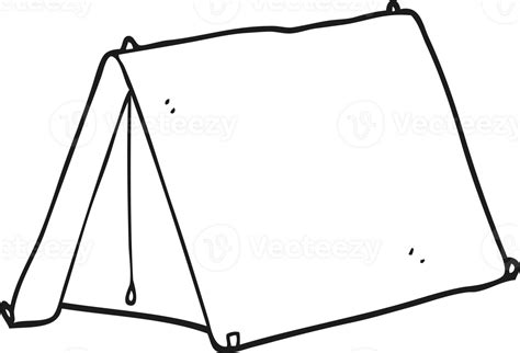 Hand Drawn Black And White Cartoon Tent 45119546 Png