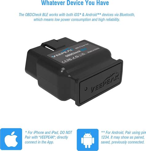 Veepeak Obdcheck Ble Bluetooth Obd Ii Scanner Auto Diagnostic Scan Tool