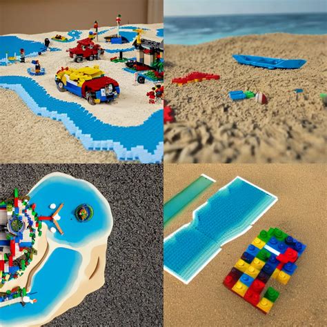 Photo Of A Lego Build Of A Beach Photorealistic Stable Diffusion