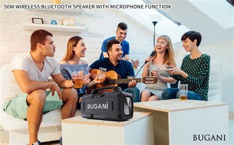 BUGANI Altavoces Bluetooth altavoz inalámbrico portátil de 80 W