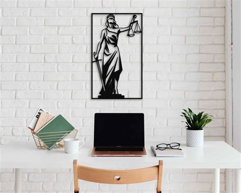 Lawyer T Lady Justice Metal Wall Art Law Office Wall Art Attorney