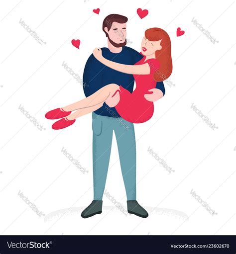 Guy Holds Girl In His Arms Art Royalty Free Vector Image