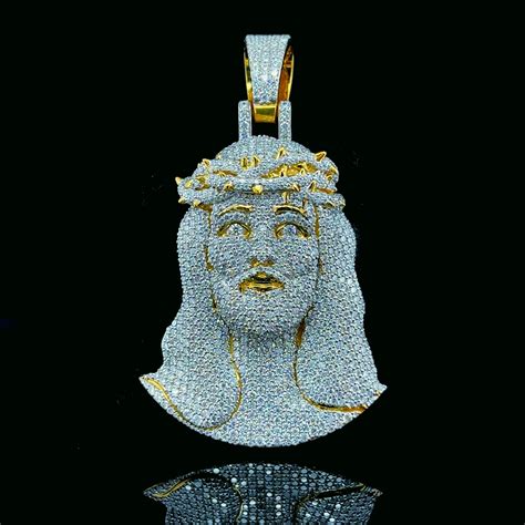 Jesus Pendant K K Yellow Gold Pendant Vvs Moissanite Diamond