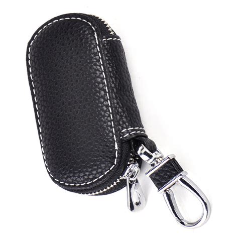 Universal Car Pu Leather Smart Remote Key Holder Bag Case Fob Black