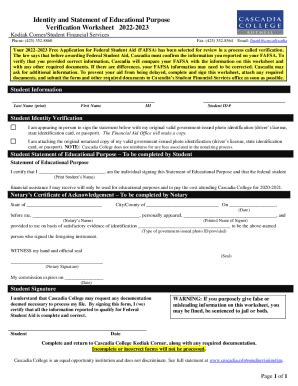 Fillable Online 2022 2023 Verification Of Identity And Statement Of