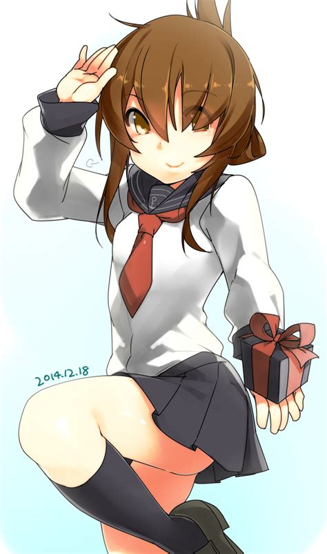 Safebooru 1girl Brown Eyes Brown Hair Folded Ponytail Inazuma Kantai