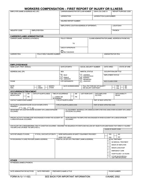 Workers Compensation Injury 2002 2024 Form Fill Out And Sign Printable Pdf Template Airslate