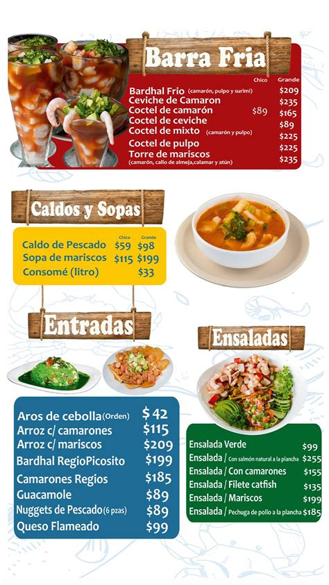 Menu At La Pesca Morelos Restaurant Monterrey Emilio Carranza 999 Sur