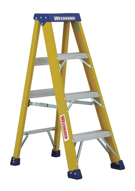 WESTWARD, 4 ft Ladder Size, Fiberglass, Stepladder - 44YY52|44YY52 ...