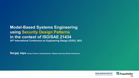 PDF Model Based Systems Engineering Using Security Design Patterns In