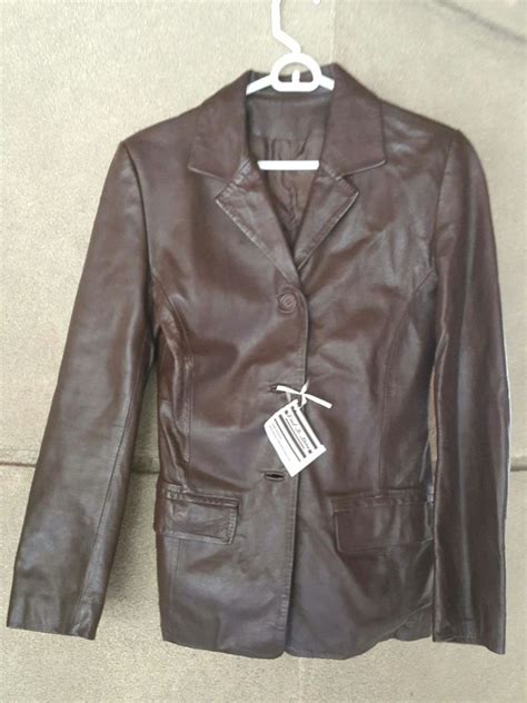 Jaqueta de Couro Café Tipo Blazer Casaco Feminino Julian Marcuir