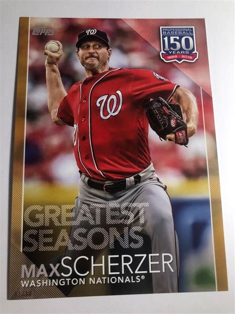 2019 Topps Update 150 Years Baseball Jumbo 5x7 Max Scherzer Nationals