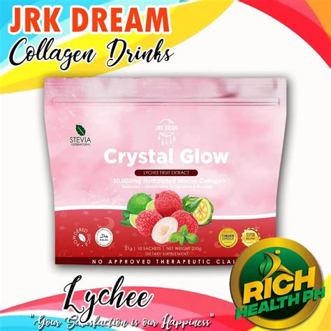 Crystal Glow Collagen Drink Mg Lychee Fruit Extract Sachets By