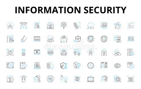 Information Security Linear Icons Set Encryption Firewall