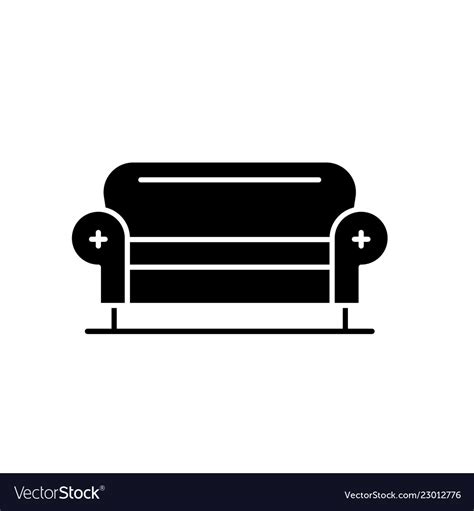 Living room sofa black icon sign Royalty Free Vector Image