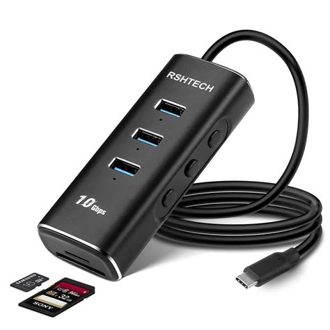 5 In 1 USB 3 2 Gen 2 Hub Typ C Zu USB A 10 Gbps Port X 3 Mit SD TF