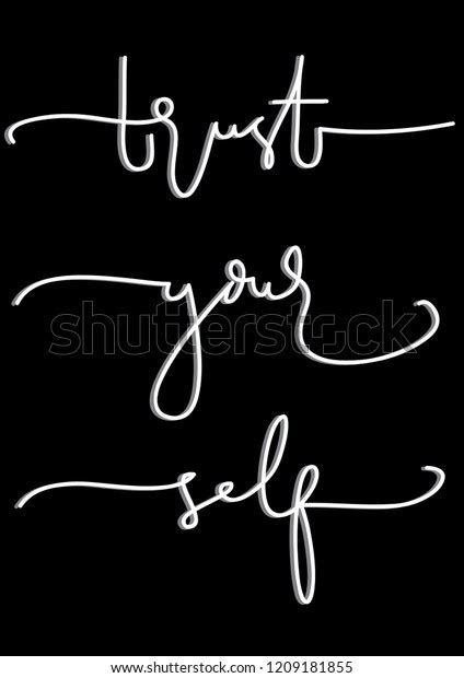 Hand Lettered Trust Yourself Modern Calligraphy Stock Vector Royalty