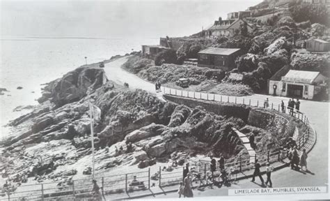 Black And White Photograph Of Limeslade Bay Mumbles The Story Of Mumbles