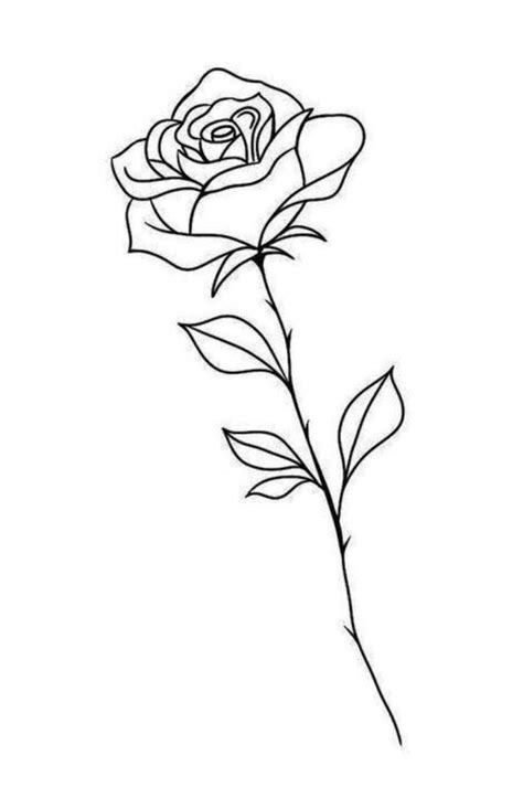 Tiny Rose Stencil Tattoo Rose Drawing Tattoo Small Rose Tattoo