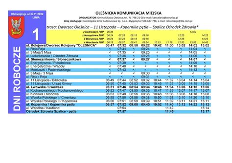 Nowy rozkład jazdy komunikacji miejskiej w Oleśnicy