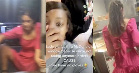 Girl Climbs Through Mcdonalds Drive Thru Window To Make Own Meal