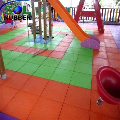 Sol Rubber 75mm Kindarten Protection Outdoor Playground Rubber Flooring