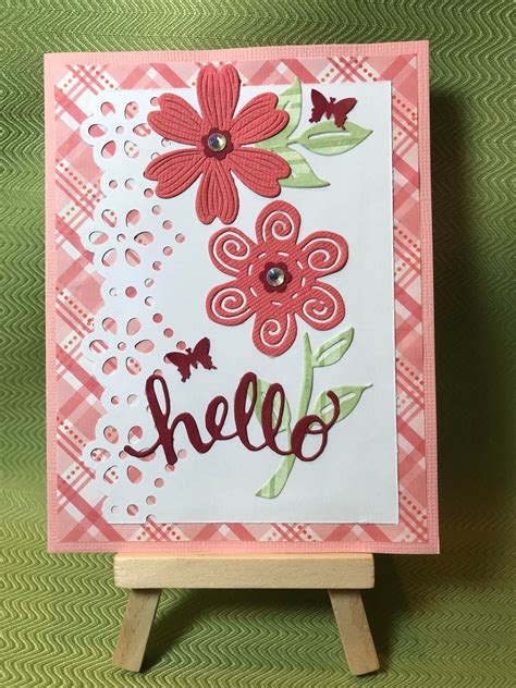 Hello Greeting Card Handmade Etsy