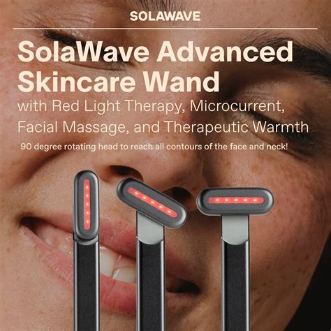 Solawave 4 In 1 Facial Wand And Renew Complex Serum Bundle Red Light Therapy And Microcurrent