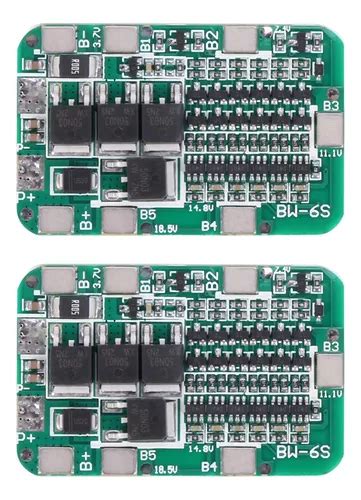 2 Placas De Protección De Cargador Pcb Bms 6s 15a 24v Para 6 Cuotas