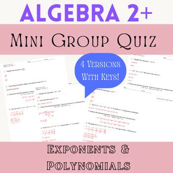 Group Mini Quiz Exponents Operations Solving Large Polynomials By Pi