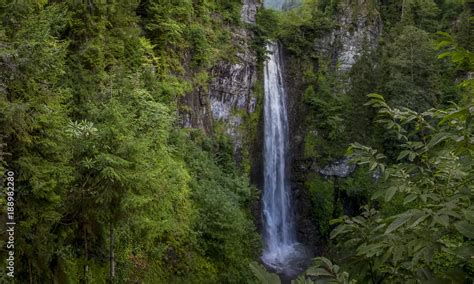 Maral Waterfall. The waterfall falls from a single incline, 63 m above ...