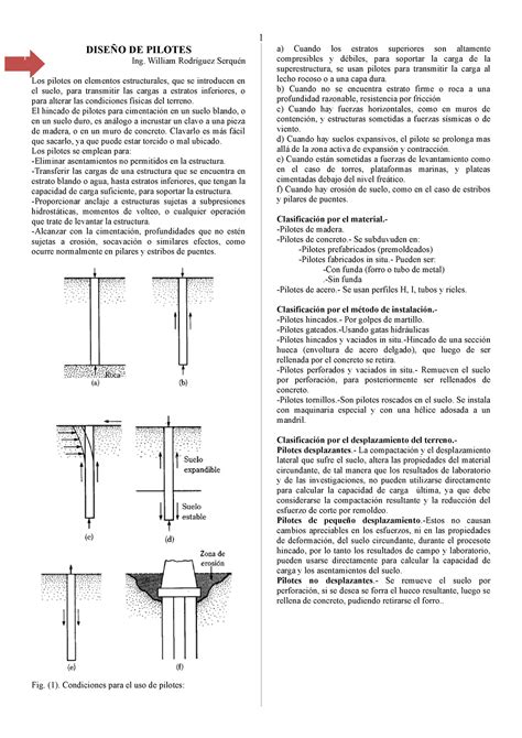 Diseno De Pilotes Piled Foundation Desig Dise O De Pilotes Ing