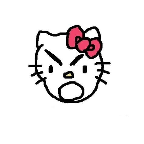 a drawing of a hello kitty face with a bow on it's head