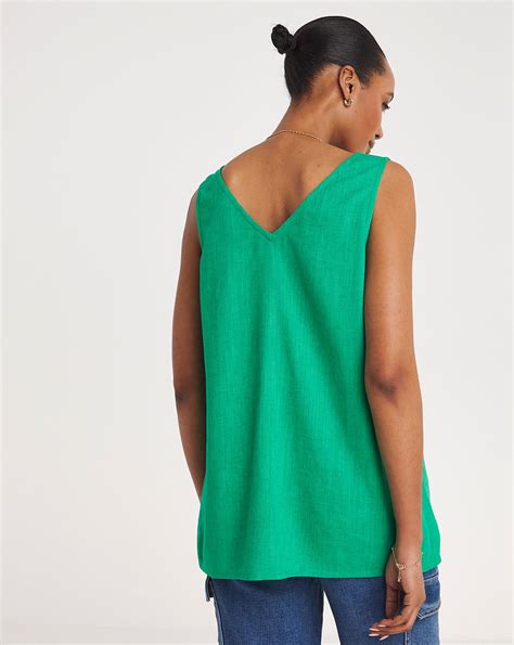 Linen V Neck Vest Top Oxendales