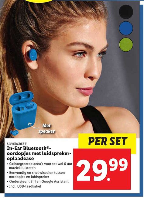 Silvercrest® In Ear Bluetooth® Oordopjes Met Luidsprekeroplaadcase Aanbieding Bij Lidl