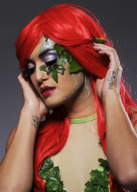 Womens Long Bright Red Poison Ivy Style Wig